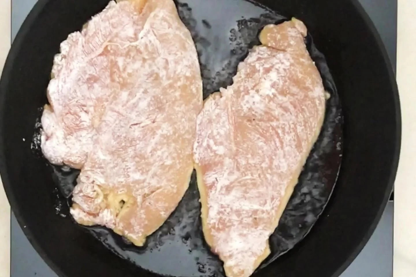 Cooking chicken in skillet