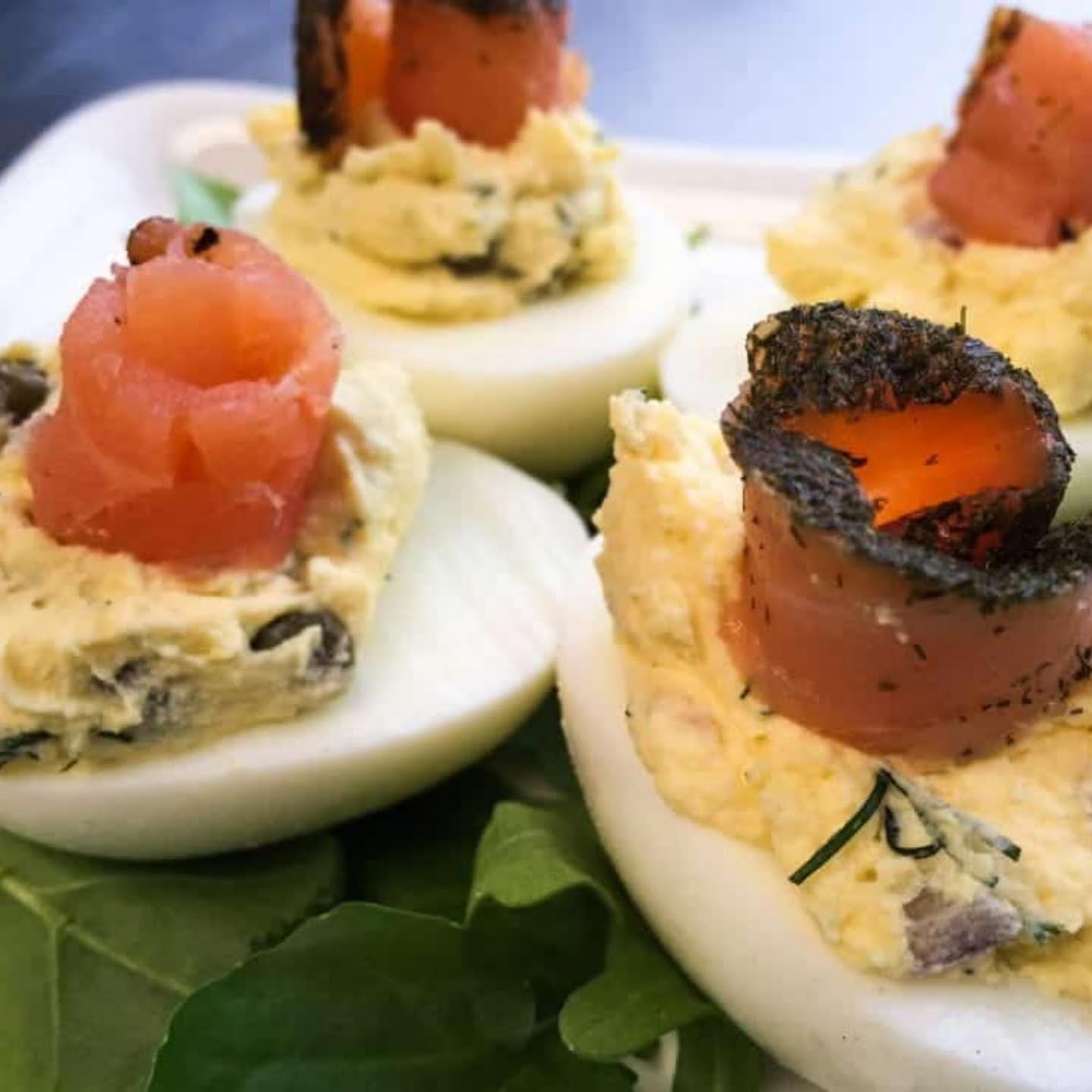 Smoked Salmon Deviled Eggs