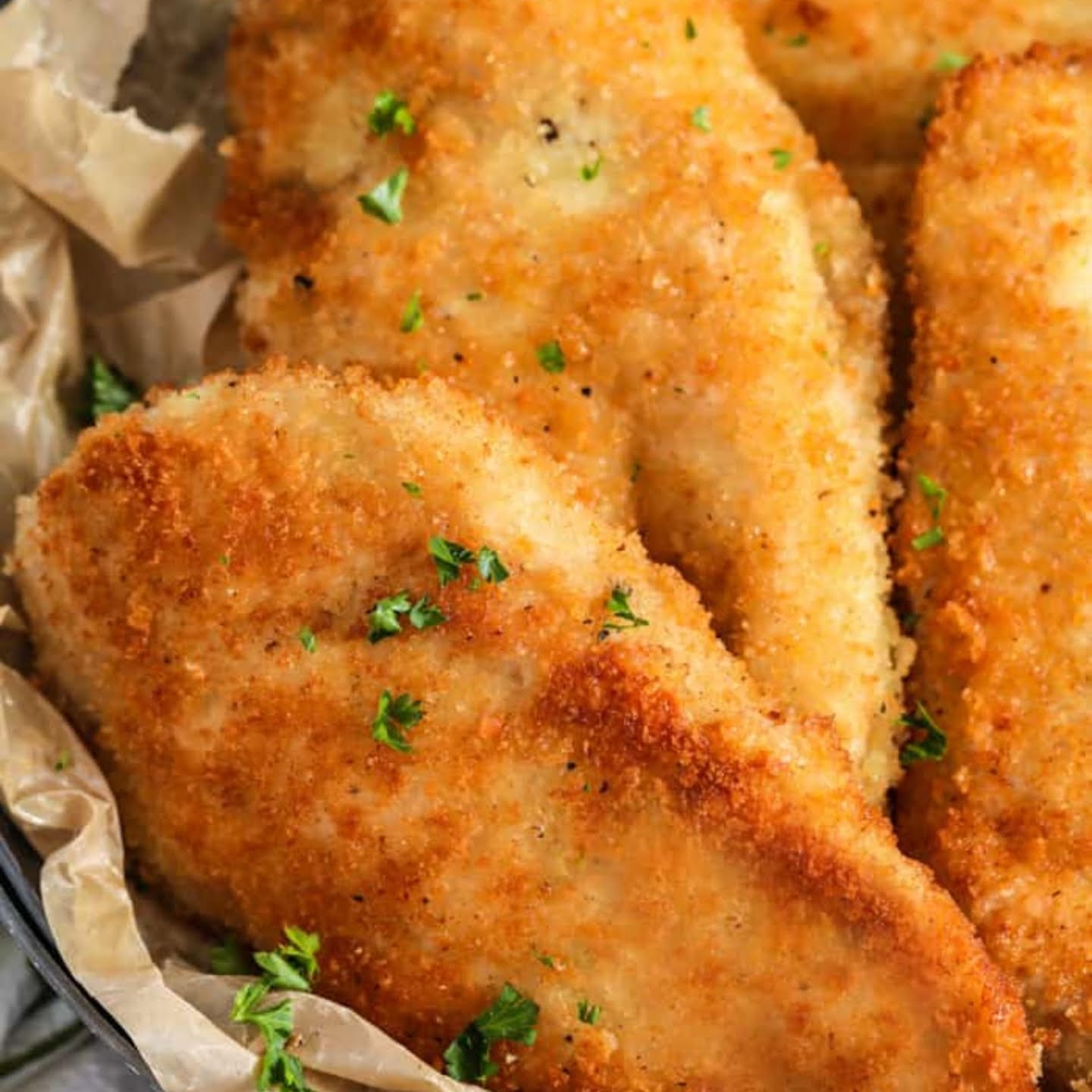 Crispy Chicken Cutlets with Butter-Chive Pasta Recipe