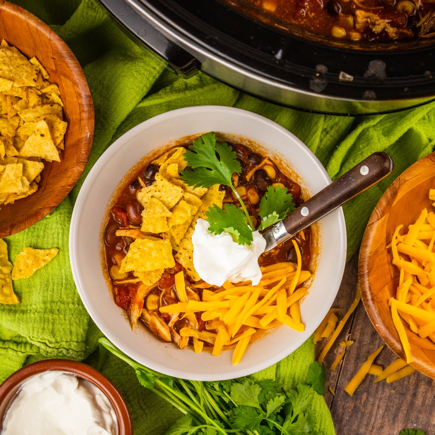 Crockpot Chicken Taco Soup - Mostly Homemade Mom