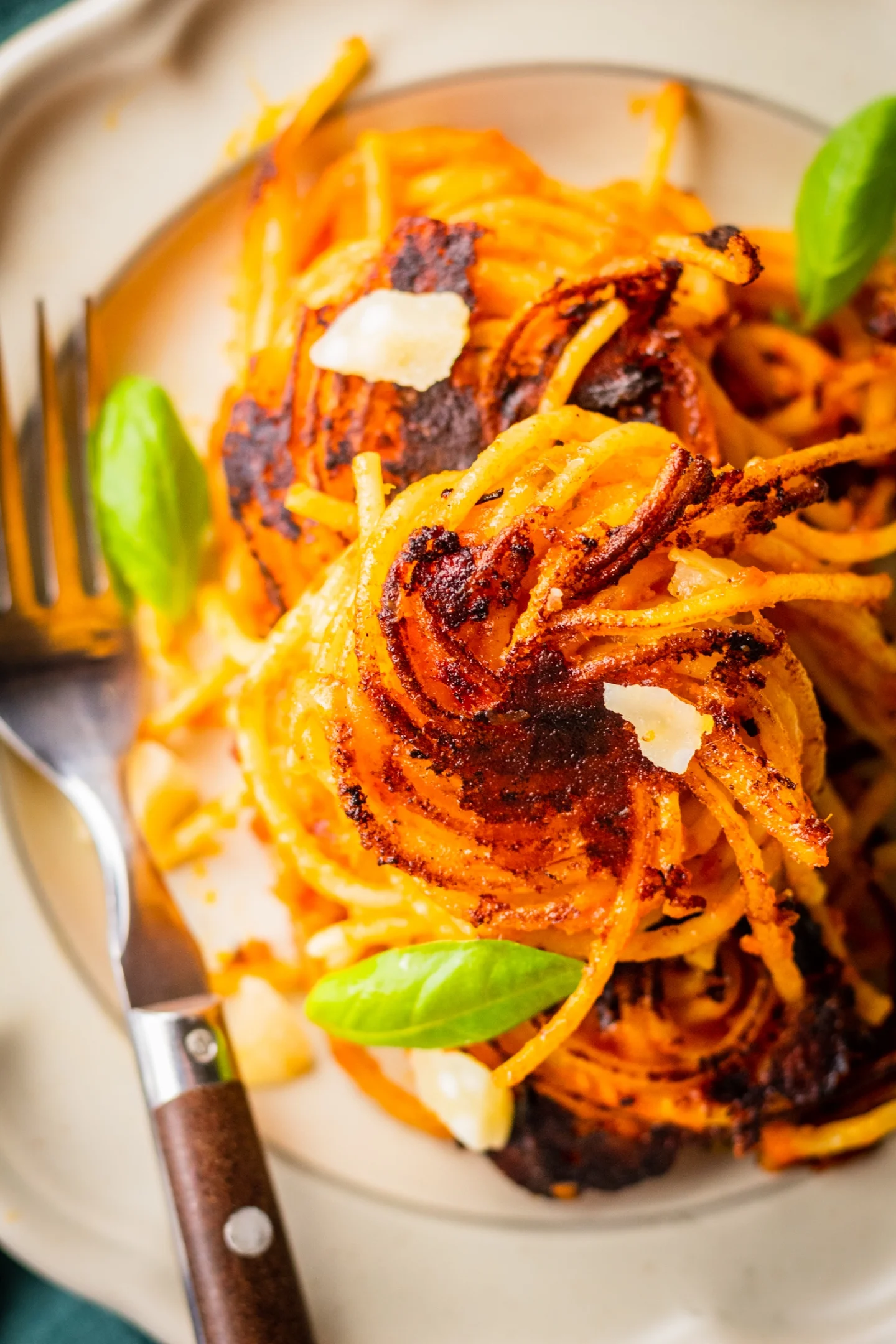 fried spaghetti serving