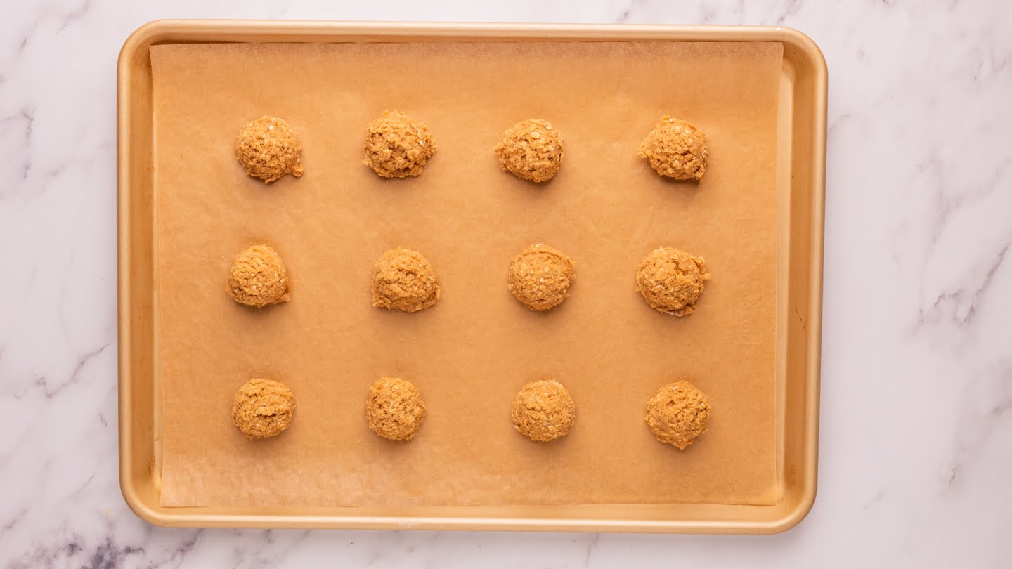 Use a cookie scoop or tablespoon to scoop the dough onto the baking sheets 