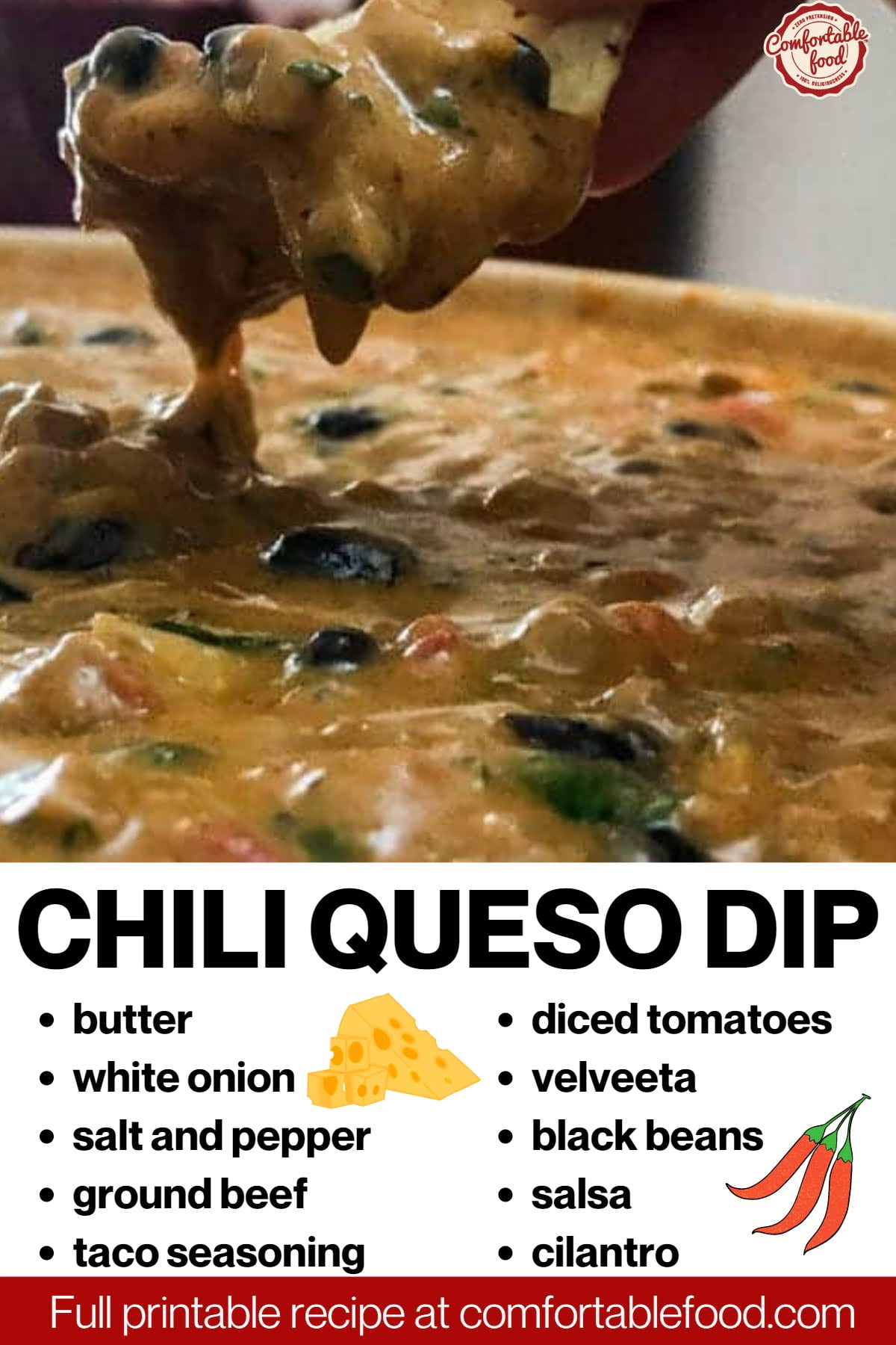 Chili queso dip socials