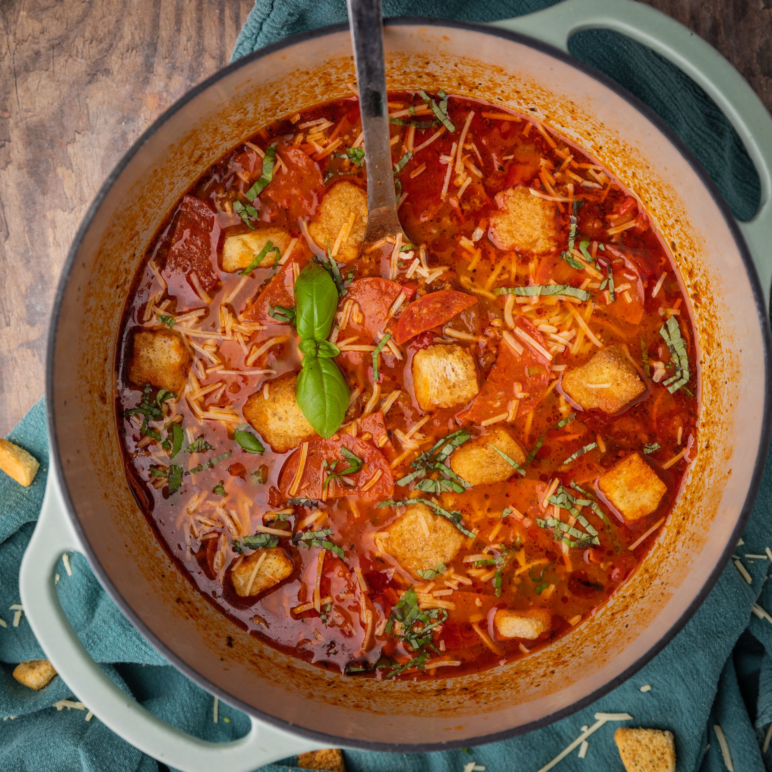 Crockpot Pizza Soup - Family Fresh Meals