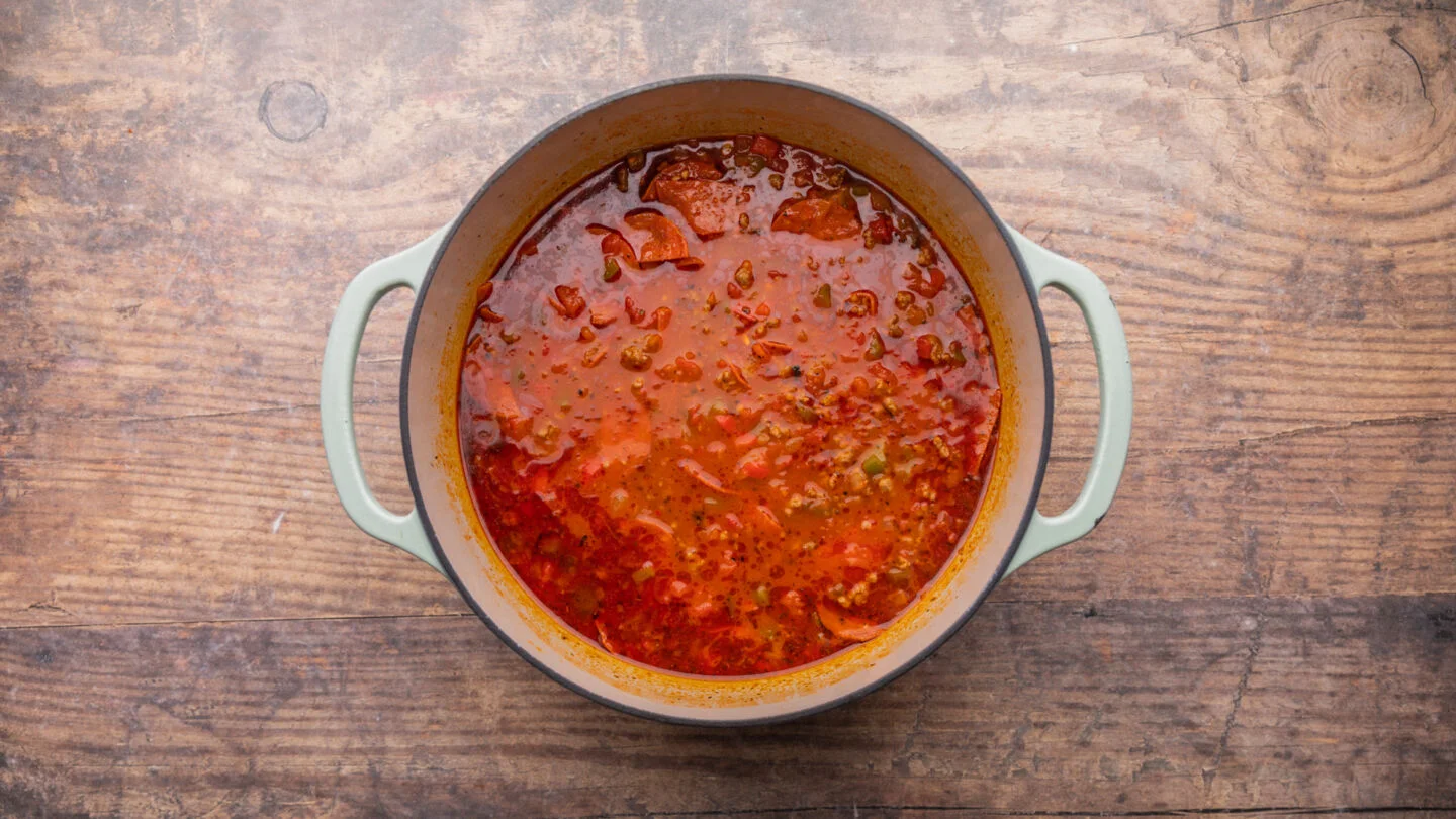 Reduce to medium heat and cook for 1 to 2 minutes before reducing to a simmer