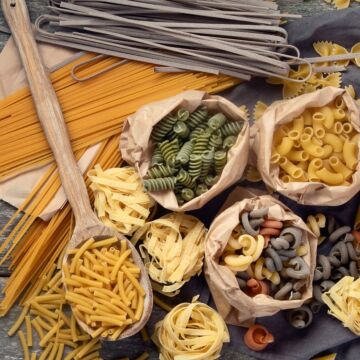 Different types of pasta featured