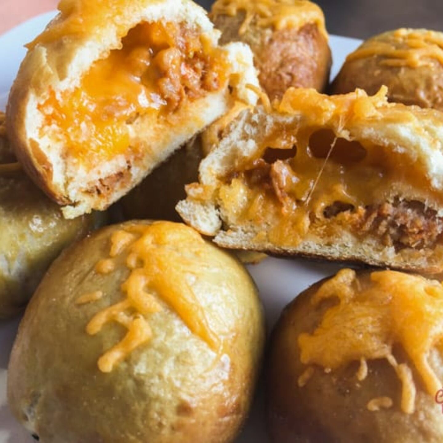 Sausage and Cheddar stuffed pretzel balls