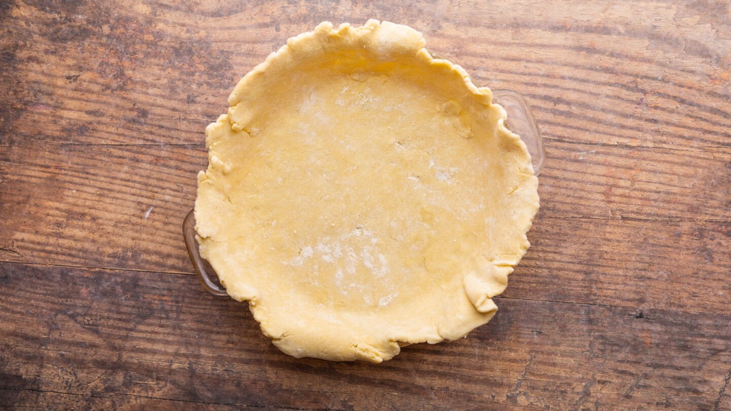 Remove them from the fridge and roll the bottom crust out to cover your pie plate or pie pan.