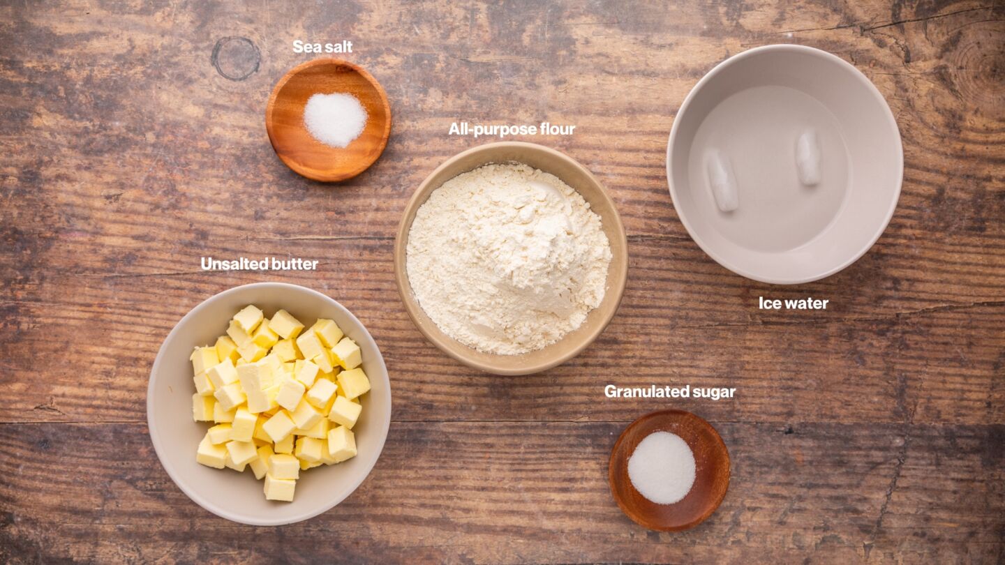 easy pie crust - ingredients