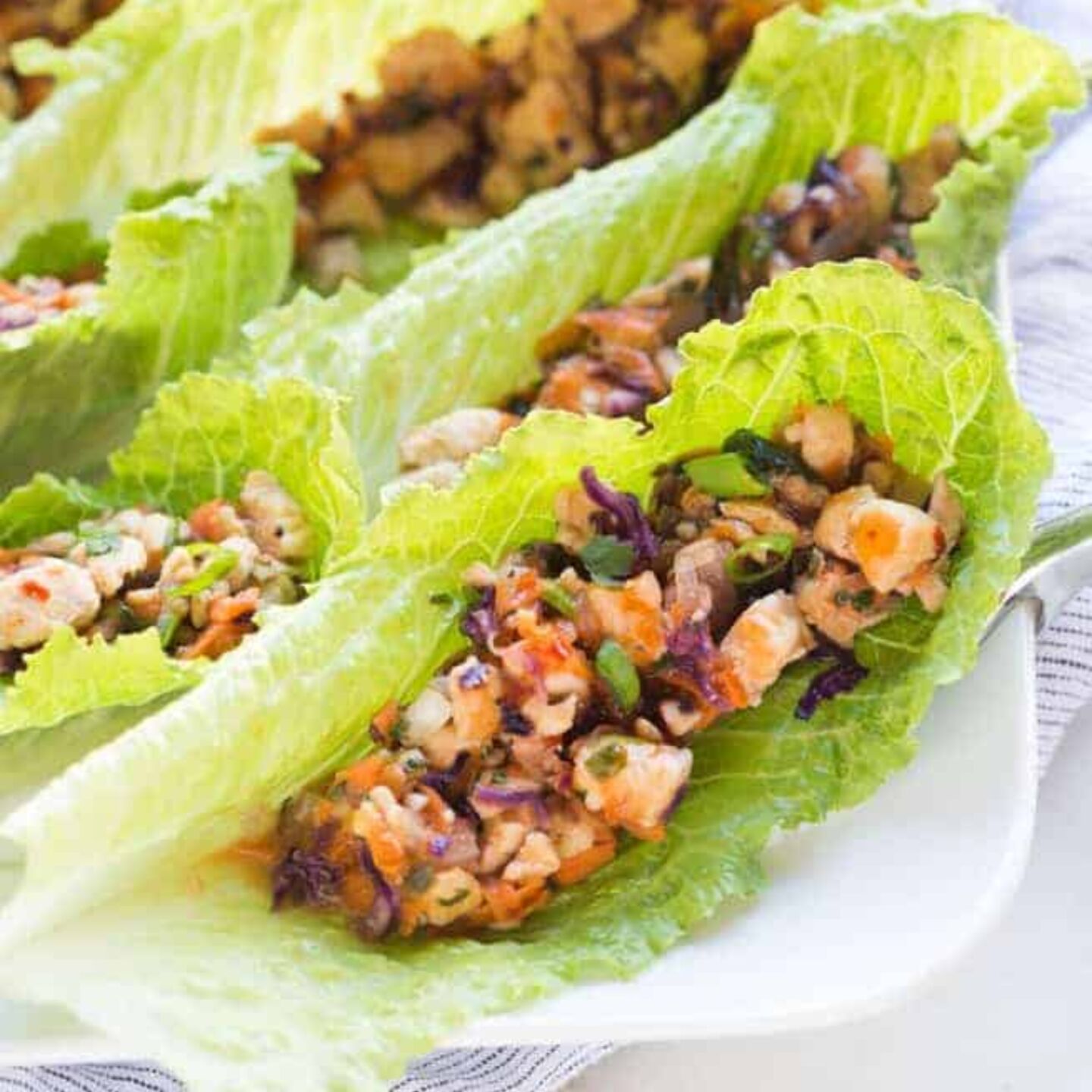 Thai chicken lettuce wraps