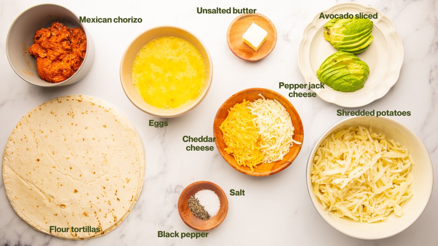 breakfast burrito - ingredients