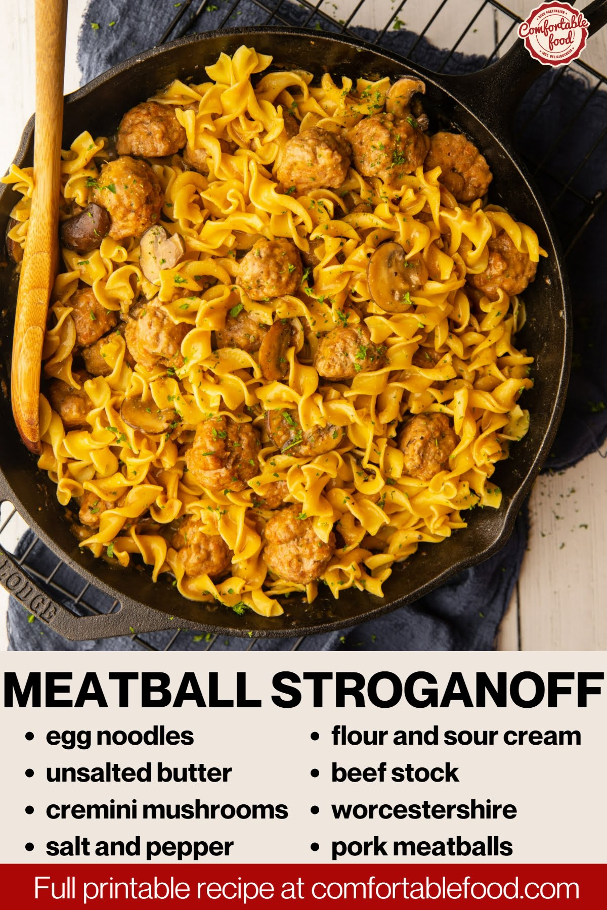 Meatball stroganoff - socials