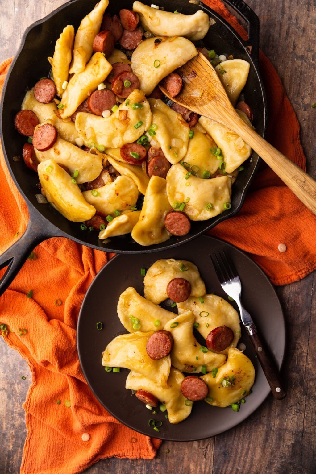 Pierogies and Kielbasa Comfortable Food