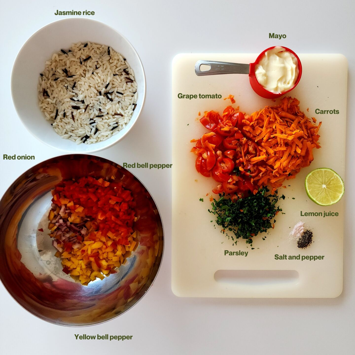 rice salad - ingredients