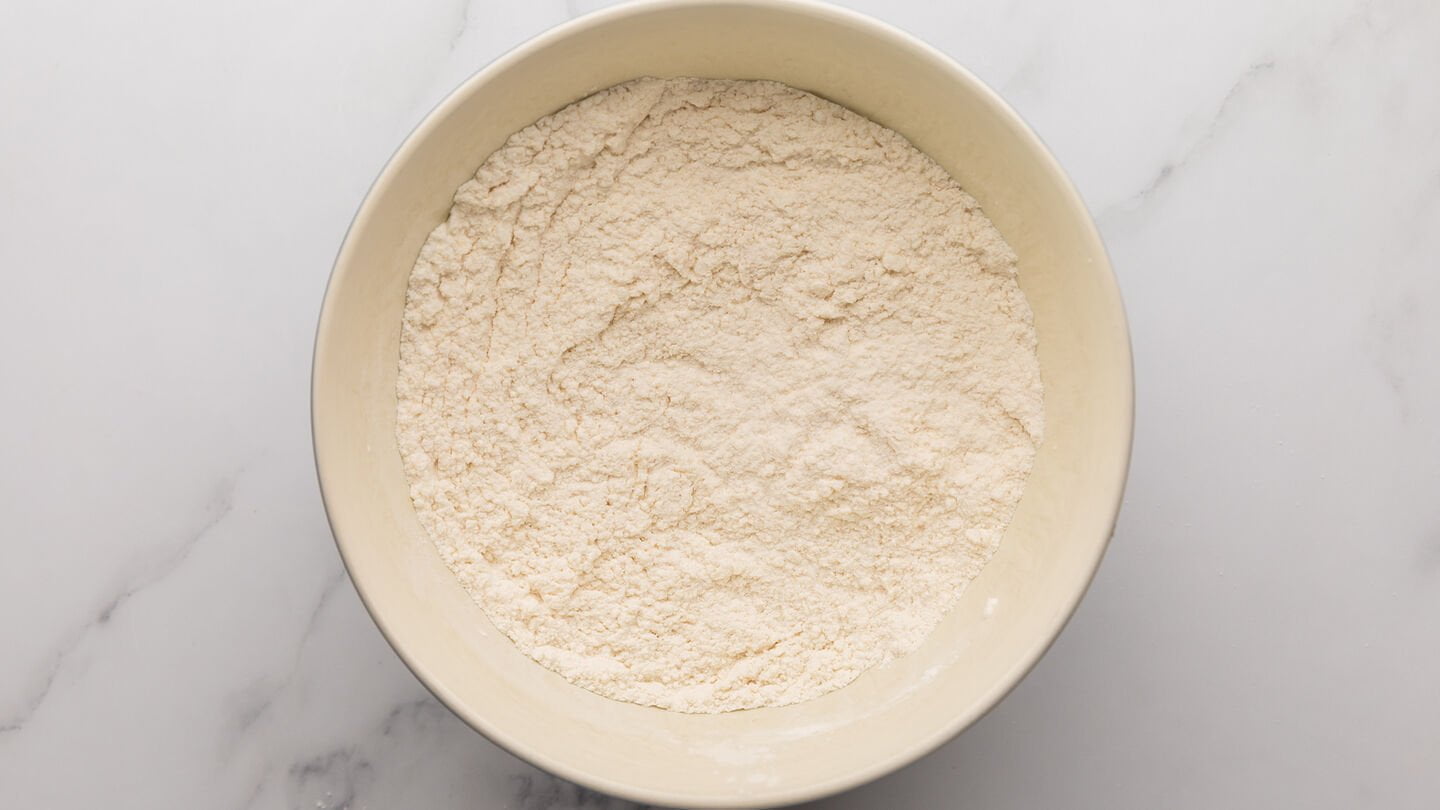 Whisk the all-purpose flour, baking soda, cornstarch, and salt together in a large bowl
