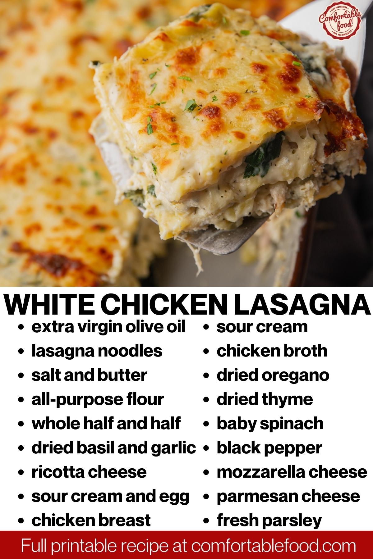 Best Ever White Chicken Lasagna Recipe - Comfortable Food